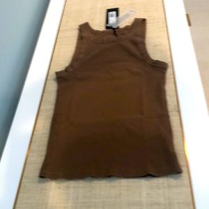 Nili Lotan Jennifer Rib Tank, Chestnut